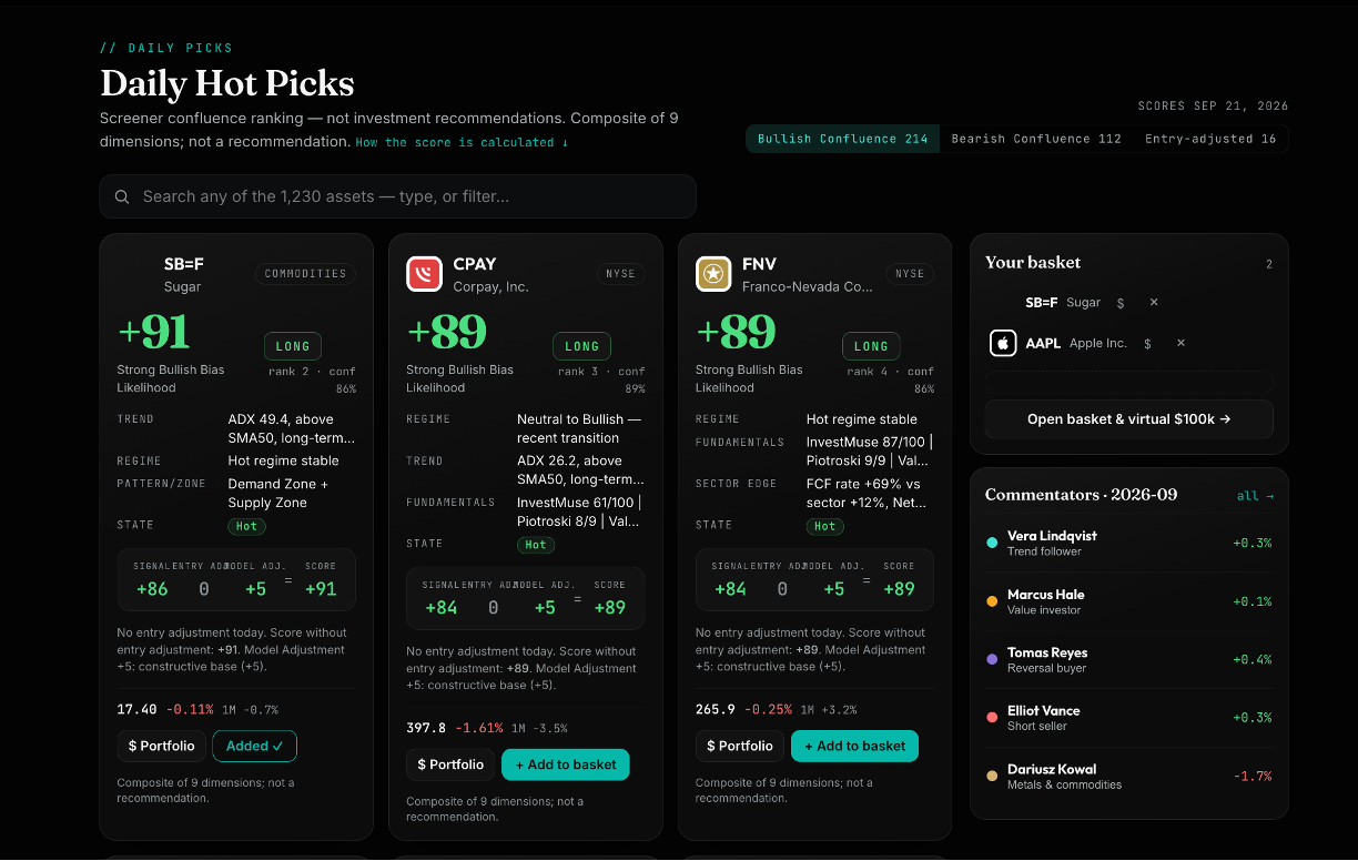 Daily Picks screen